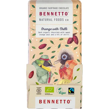 Bennetto- Organic Dark Chocolate Orange with Chilli-12x80g