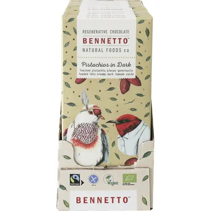 Bennetto- Organic Dark Chocolate Pistachios in Dark-14x100g