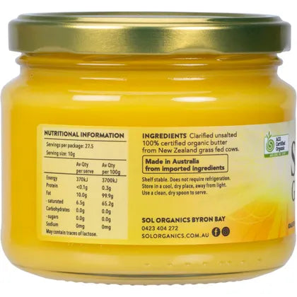 Sol Organics- Organic Ghee-275g