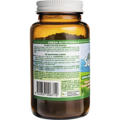 Green Nutritionals- Organic Green Superfoods Vegan Capsules 600mg-120 Caps