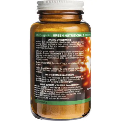 Green Nutritionals- Organic Green Vitamin C Powder 600mg-100g