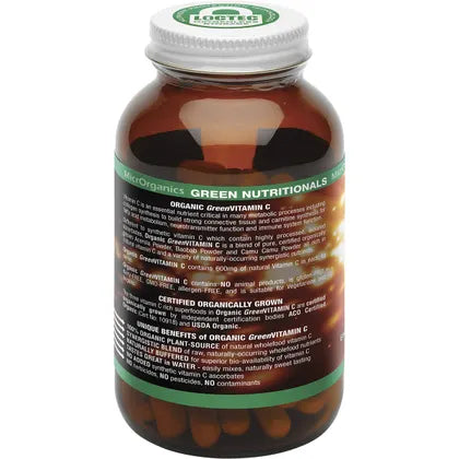Green Nutritionals- Organic Green Vitamin C Vegan Capsules 600mg-60 Caps