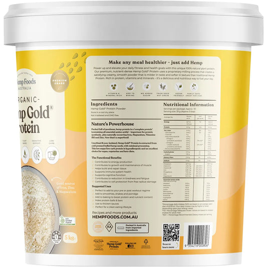 Hemp Foods Australia- Organic Hemp Gold Protein - 5kg
