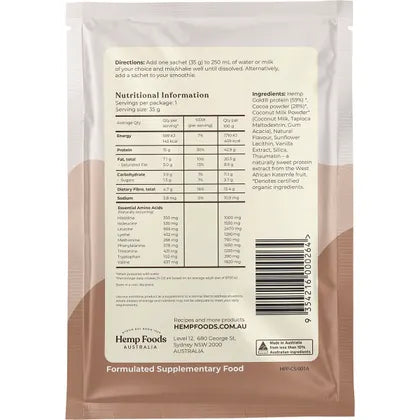Hemp Foods Australia- Organic Hemp Protein Shake Chocolate-7x35g