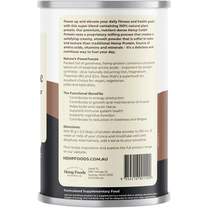 Hemp Foods Australia- Organic Hemp Protein Shake Chocolate Espresso-420g