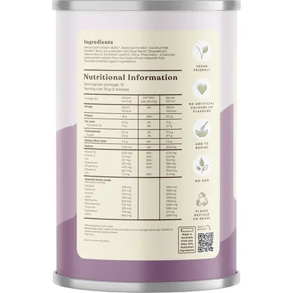 Hemp Foods Australia- Organic Hemp Protein Shake Mixed Berry-420g