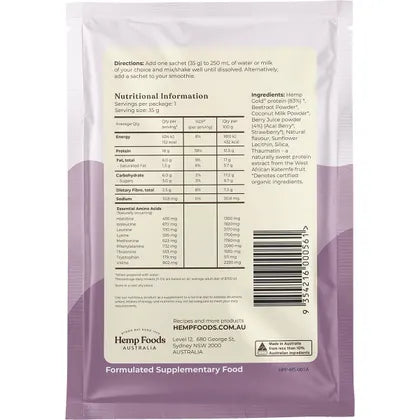Hemp Foods Australia- Organic Hemp Protein Shake Mixed Berry & Acai-7x35g