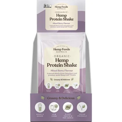 Hemp Foods Australia- Organic Hemp Protein Shake Mixed Berry & Acai-7x35g