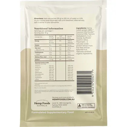 Hemp Foods Australia- Organic Hemp Protein Shake Natural-7x35g