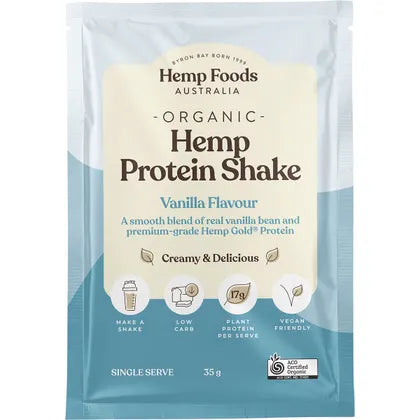Hemp Foods Australia- Organic Hemp Protein Shake Vanilla-7x35g