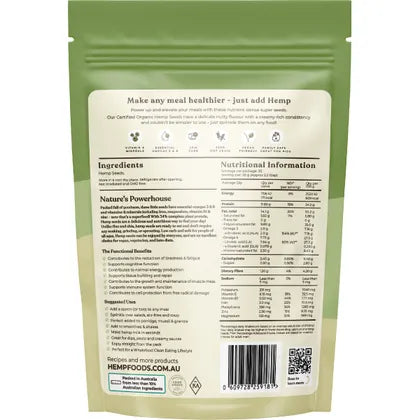 Hemp Foods Australia- Organic Hemp Seeds Hulled-1kg