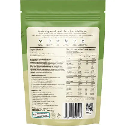 Hemp Foods Australia- Organic Hemp Seeds Hulled-114g
