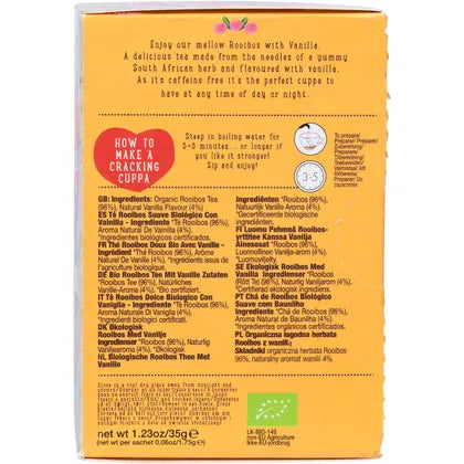 Ministry of Tea- Organic Mellow Rooibos with Vanilla Tea Bags-20pk