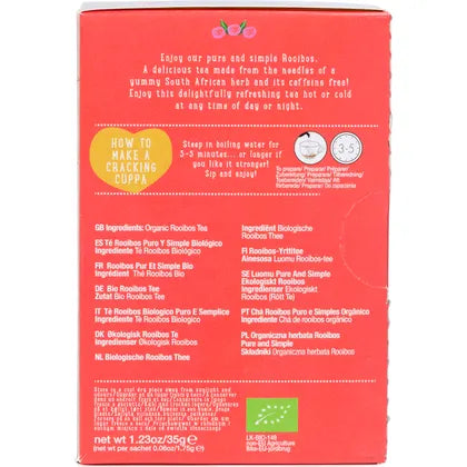 Ministry of Tea- Organic Rooibos Pure & Simple Tea Bags-20pk