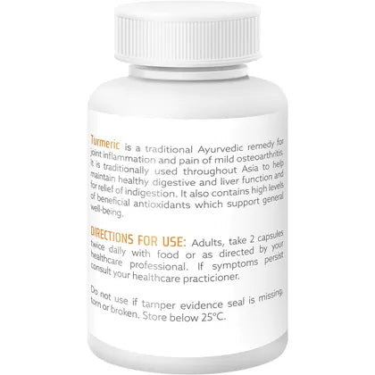 Nature's Help- Organic Turmeric Capsules with Black Pepper Ginger-120 Caps