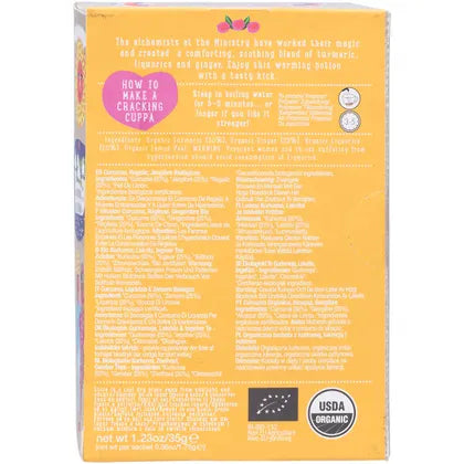 Ministry of Tea- Organic Turmeric, Liquorice & Ginger Tea Tea Bags-20pk