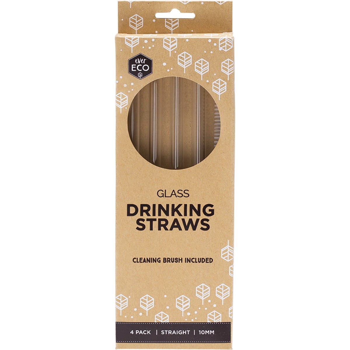 Ever Eco- Glass Straws Straight-4pk