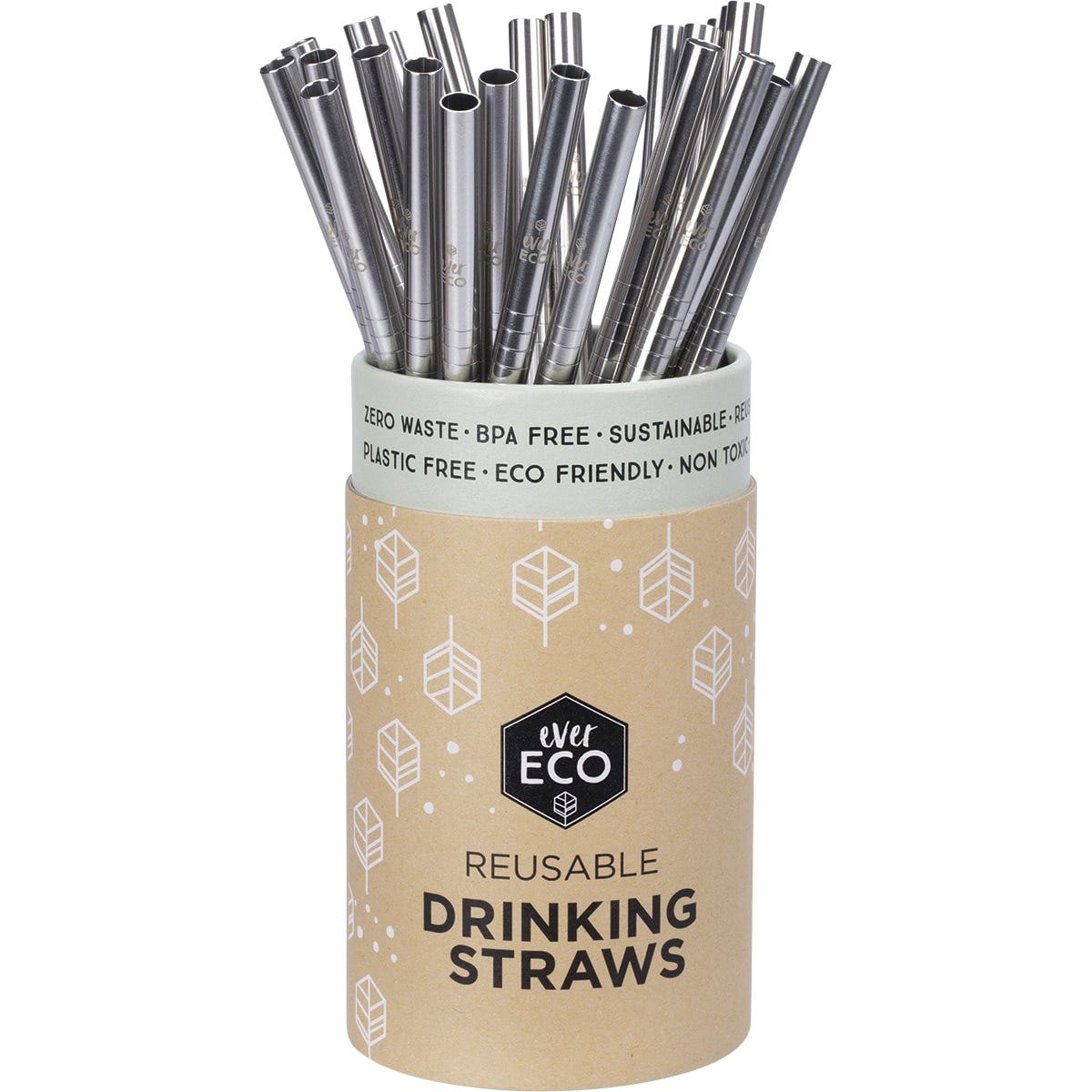 Ever Eco- Stainless Steel Straws Straight Counter Display-x25