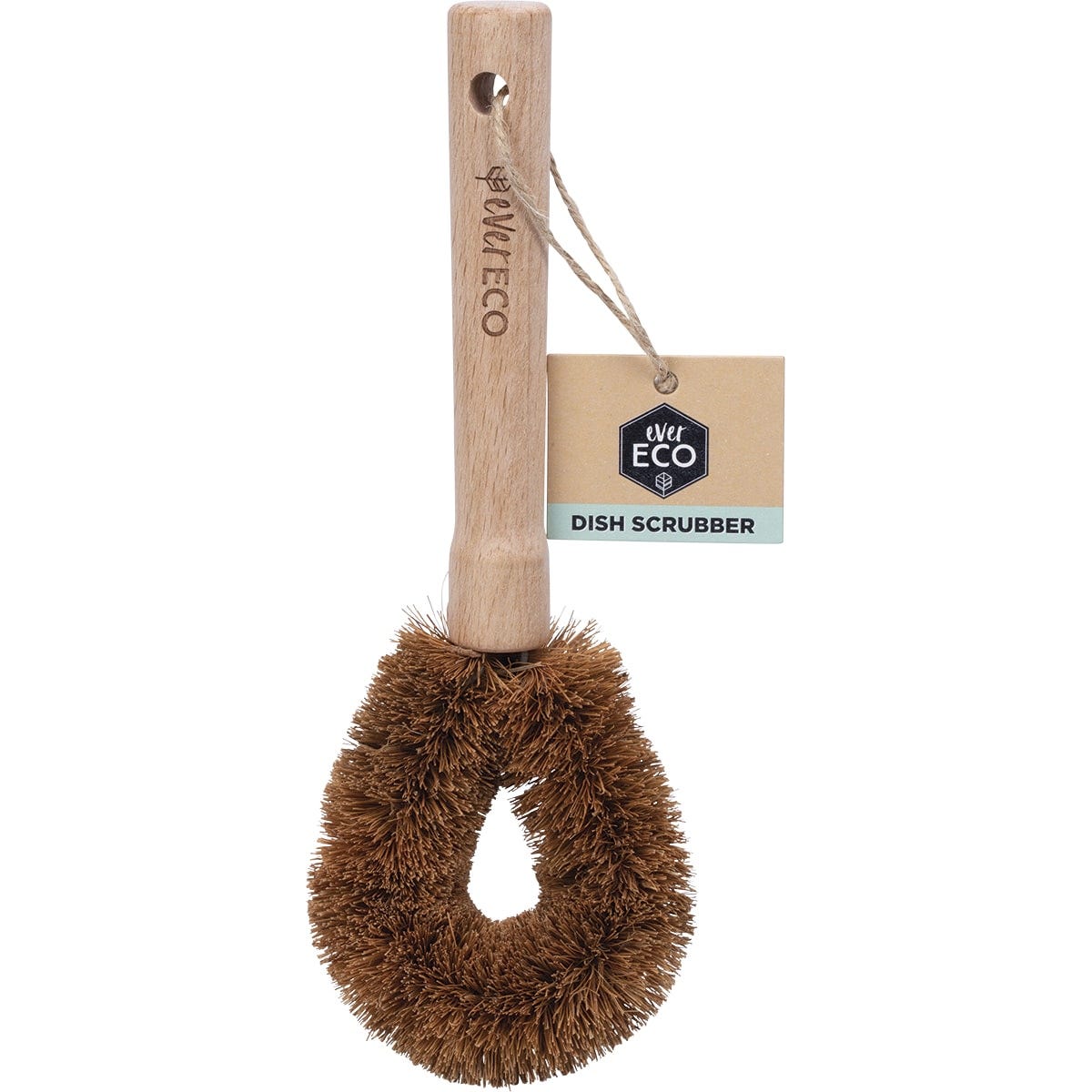 Ever Eco- Dish Scrubber Beech Wood Handle, Coconut Bristles