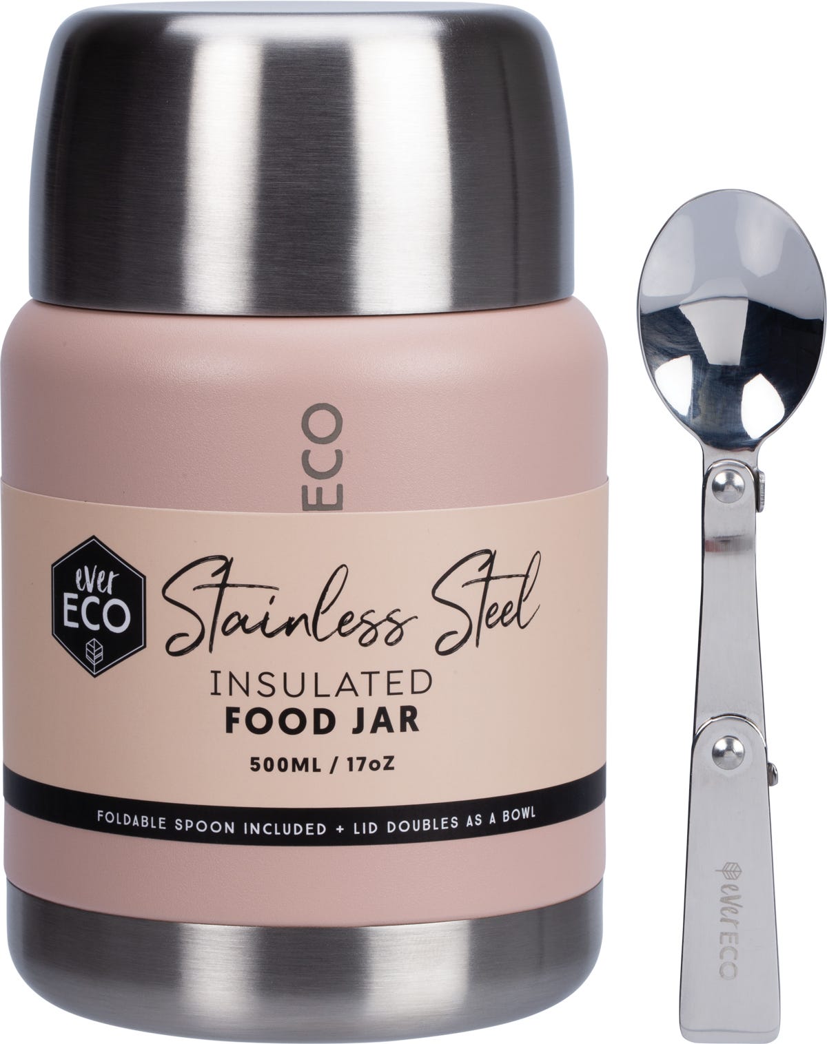 Ever Eco- Insulated Stainless Steel Food Jar Rose-500ml