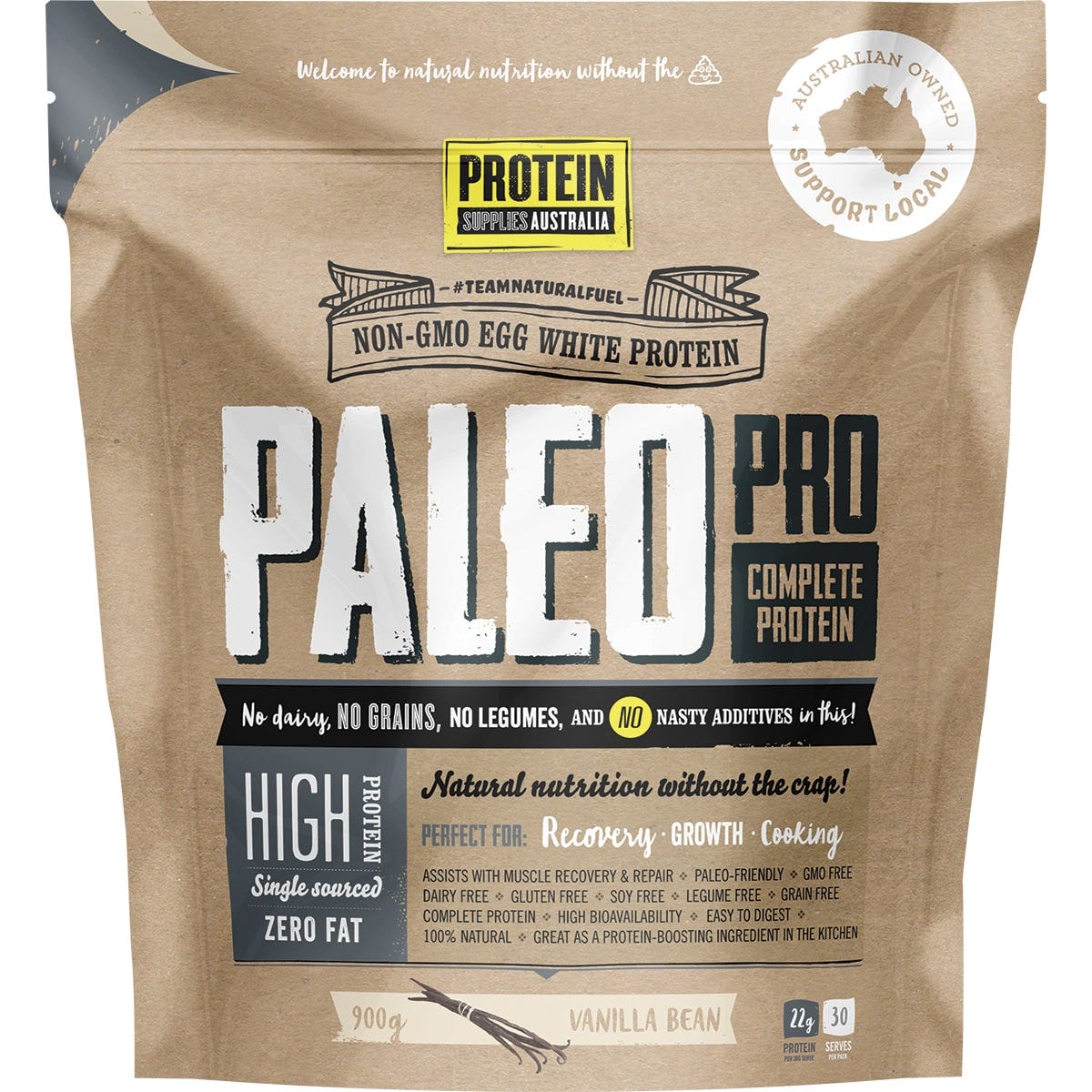 Protein Supplies Australia- PaleoPro Egg White Protein Vanilla Bean-900g