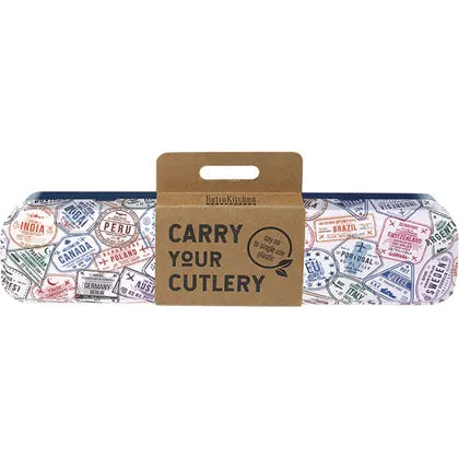 Retrokitchen- Passport Stamps Stainless Steel Cutlery Set
