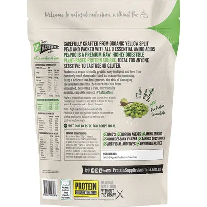 Protein Supplies Australia- PeaPro Raw Pea Protein Pure-500g