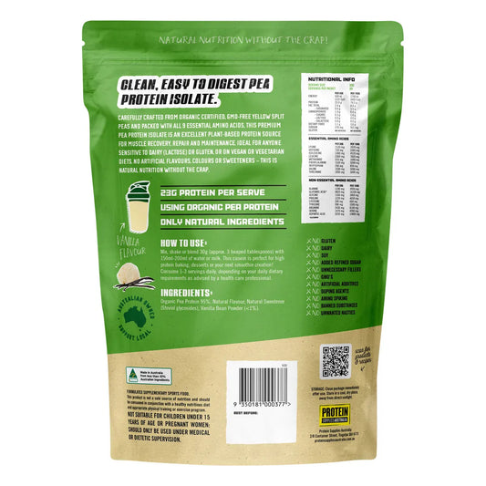 Protein Supplies Australia- Pea Protein Isolate Vanilla-1kg