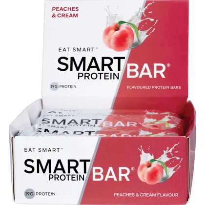 Smart Protein Bar- Peaches & Cream Flavour Protein Bar-12x60g