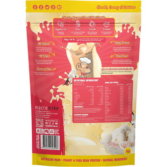MACRO MIKE- Peanut Plant Protein Hawaiian Salted Vanilla-1kg