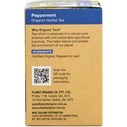 Planet Organic- Peppermint Herbal Tea Bags-25pk