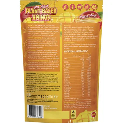 MACRO MIKE- Plant Based Aminos Tropical Mango-300g