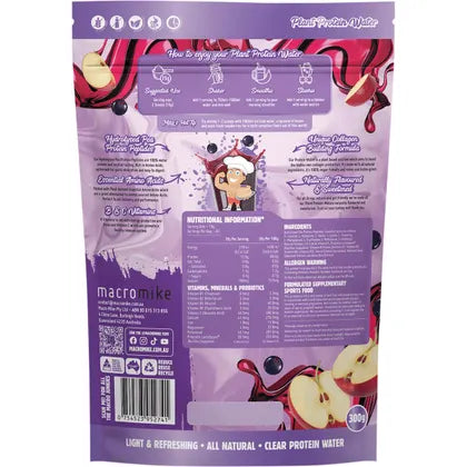 MACRO MIKE- Plant Protein Water Apple Blackcurrant-300g
