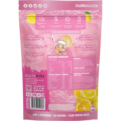 MACRO MIKE- Plant Protein Water Pink Lemonade-300g