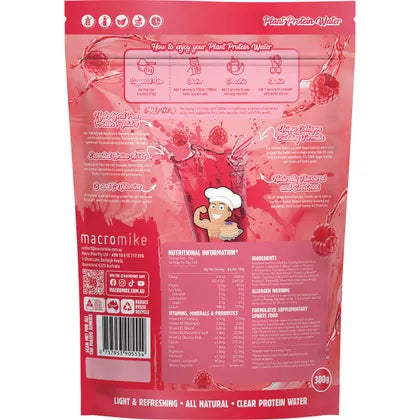 MACRO MIKE- Plant Protein Water Red Raspberry-300g