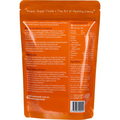 Power Super Foods- Maca Smoothie Maca & Cacao Certified Organic-200g
