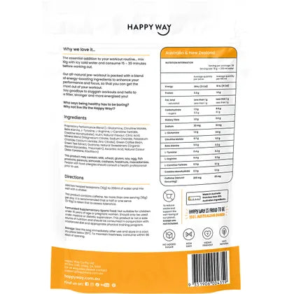 Happy Way- Pre-Workout Powder Passionfruit-250g