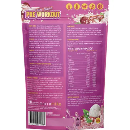 MACRO MIKE- Pre Workout Lychee Berry-300g