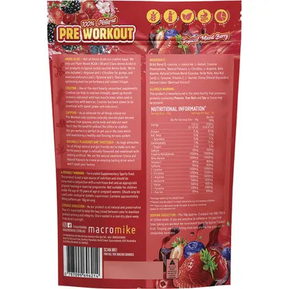 MACRO MIKE- Pre Workout Tropical Mixed Berry-300g
