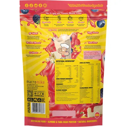 MACRO MIKE- Premium Almond Protein Berry White Choc Cheezecake-800g