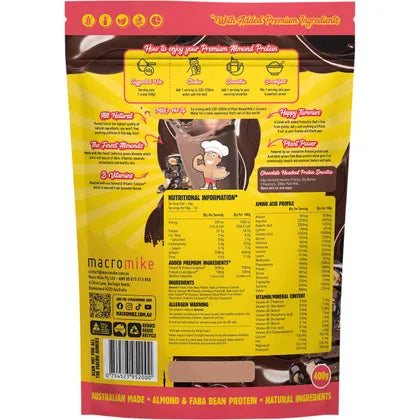 MACRO MIKE- Premium Almond Protein Chocolate Hazelnut-400g