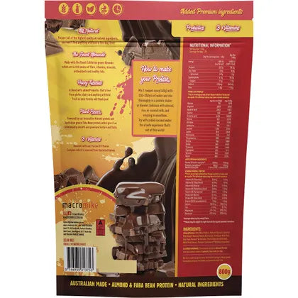 MACRO MIKE- Premium Almond Protein Deluxe Chocolate-800g