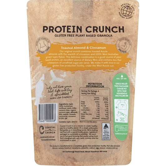 Coastal Crunch- Protein Crunch Granola Toasted Almond & Cinnamon-320g