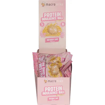 MACRO MIKE- Protein Indulgence Ball Birthday Cake-12x40g