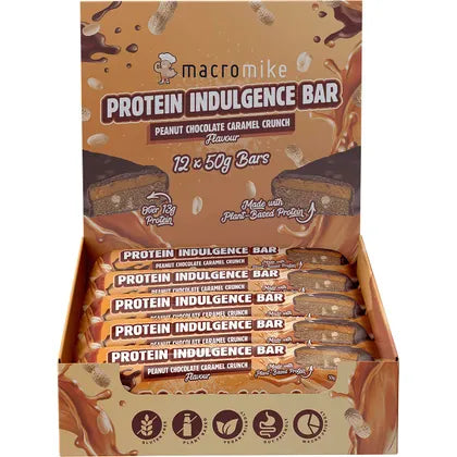 MACRO MIKE- Protein Indulgence Bar Peanut Choc Caramel Crunch-12x50g