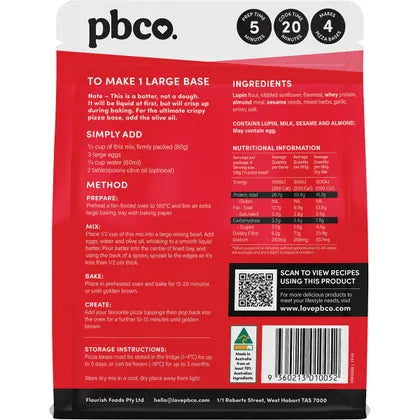 PBco- Protein Pizza Base-320g