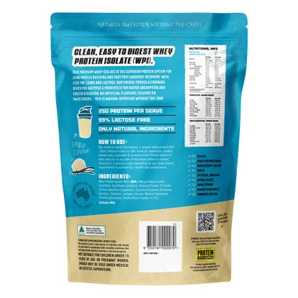Protein Supplies Australia- WPI Whey Protein Isolate Vanilla-1kg