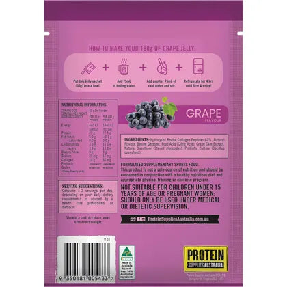 Protein Supplies Australia- Protein Jelly with Collagen Grape-12x30g