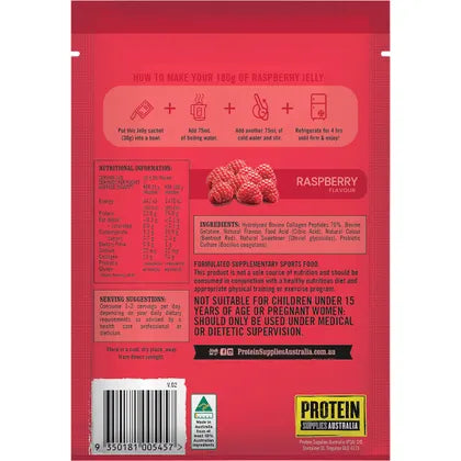 Protein Supplies Australia- Protein Jelly with Collagen Raspberry-12x30g