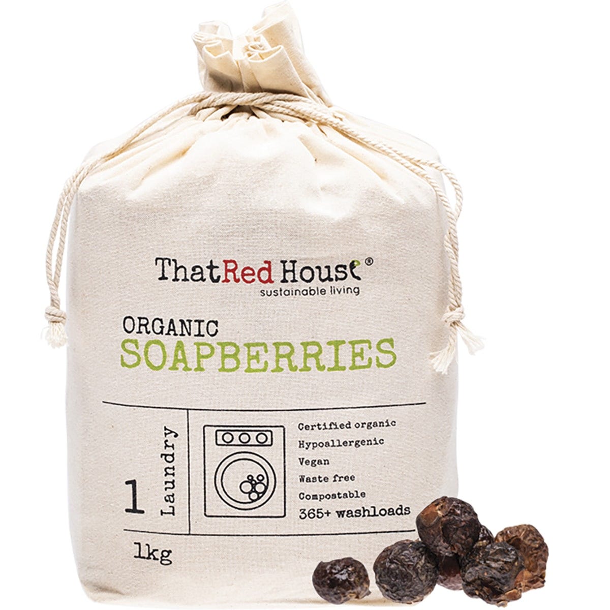 That Red House- Organic Soapberries 365+ Washloads-1kg